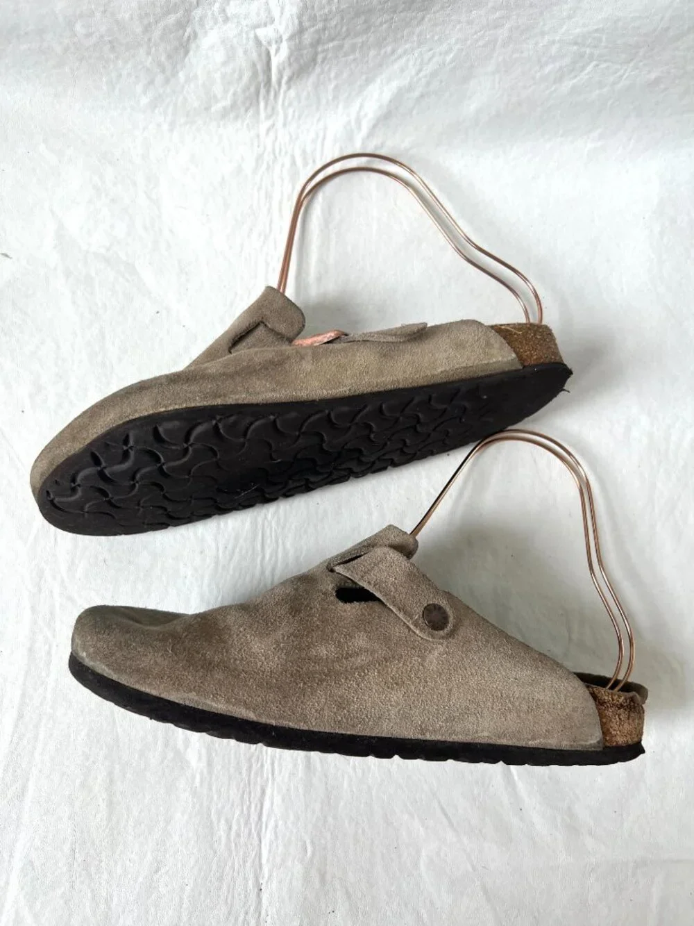 Birkenstock clogs Boston beige taupe suede EU 43 mens 10 10.5 slip on shoes